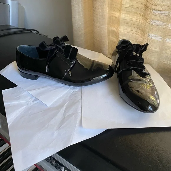 Prada | Shoes | Prada Black Patent Leather Women Oxfords 37  display picture 1